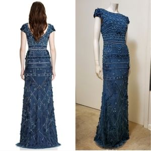 NWT Theia Beaded Greek Goddess Gown bridal evening wear Size 6